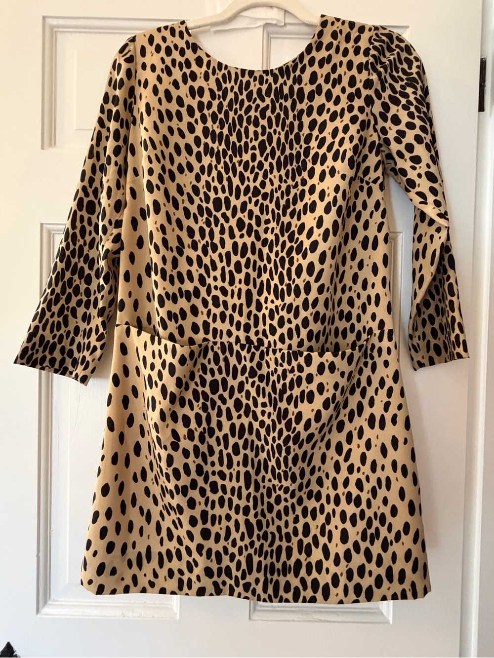 J. Crew Factory Tan and Black Leopard Shift Dress
